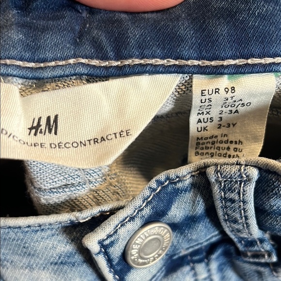 H&M Blue Straight Fit Denim Jeans with Faded Wash 2-3 - Picture 3 of 3